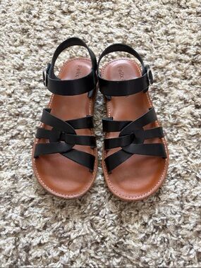 Felix Black Strappy Leather Sandals